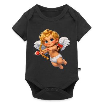 Cupid with Bow Love Flame - Baby Premium short-sleeve bodysuit - black - Front