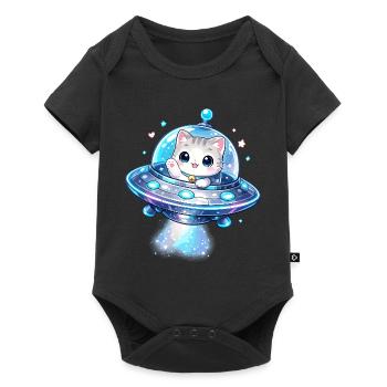 Kawaii Cats UFO Space Friend - Body à manches courtes Premium Bébé - noir - Devant