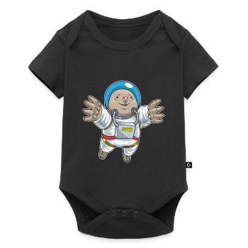 Astronaute Taupe Espace - Body à manches courtes Premium Bébé - noir - Devant