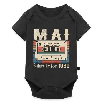 Mai 1980 cadeau 46 Anniversaire Mai 1980 - Body à manches courtes Premium Bébé - noir - Devant