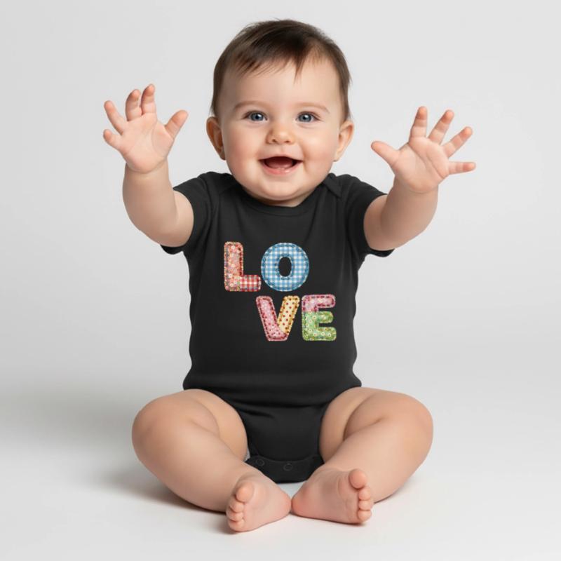 Patchwork Design Patchwork Patchwork Patches colorés Body à manches courtes Premium Bébé