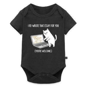 Code cat explains tasks - Baby Premium short-sleeve bodysuit - black - Front
