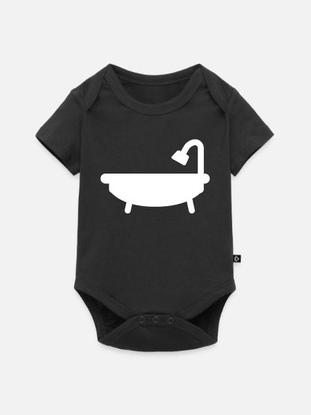 Badewanne - Baby Premium Kurzarmbody - Schwarz