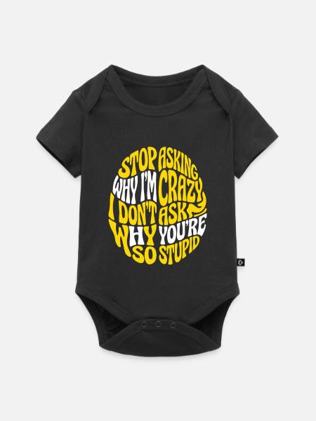 Verrückter Kreis Spruch - Baby Premium Kurzarmbody - Schwarz