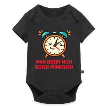 Pünktlichkeitsalarm Spruch - Baby Premium Kurzarmbody - Schwarz - Vorne