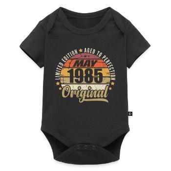 Design Vintage Mai 1985 Édition Limitée Mai 1985 - Body à manches courtes Premium Bébé - noir - Devant
