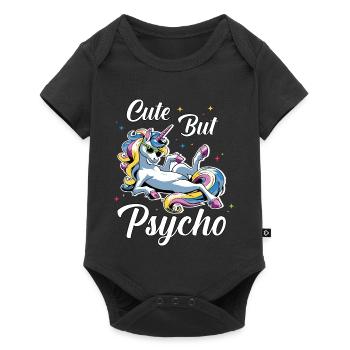 La licorne psychopathe mignonne - Body à manches courtes Premium Bébé - noir - Devant