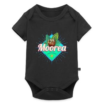 Moorea Französisch-Polynesien Insel Souvenir - Baby Premium Kurzarmbody - Schwarz - Vorne