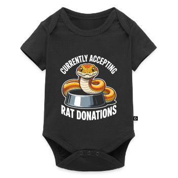 Dons de rats recherchés | Humour du Python Roi - Body à manches courtes Premium Bébé - noir - Devant