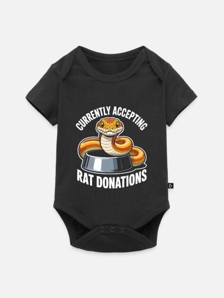 Rattenspenden gesucht | Königspython Humor - Baby Premium Kurzarmbody - Schwarz