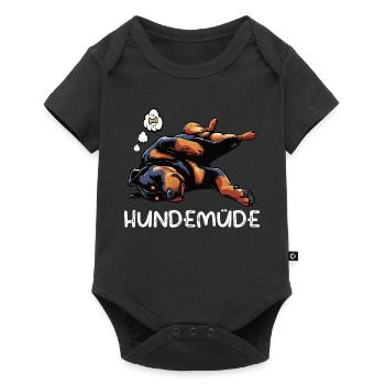 Hundemüde Rottweiler Rottweilerbesitzer Rottie - Baby Premium Kurzarmbody - Schwarz - Vorne