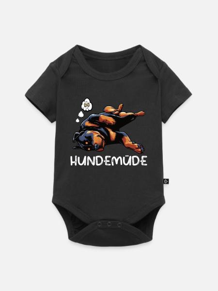 Hundemüde Rottweiler Rottweilerbesitzer Rottie - Baby Premium Kurzarmbody - Schwarz