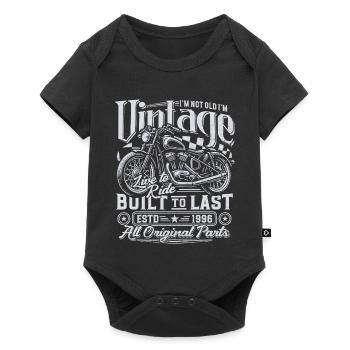 1996 Vintage Birthday Vintage Motorcycle Gift - Baby Premium short-sleeve bodysuit - black - Front