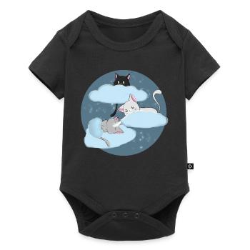Kawaii Three Cats Cloud Sleep Shirt - Baby Premium short-sleeve bodysuit - black - Front