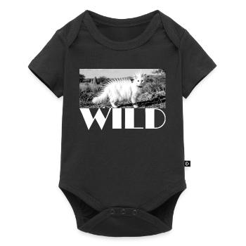 Wild punky cat with spiked mane wild - Baby Premium short-sleeve bodysuit - black - Front