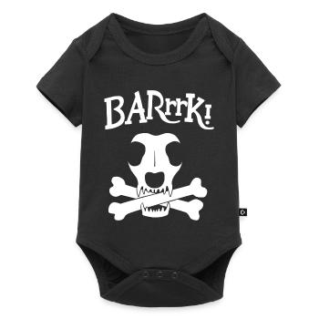 Logo du chien pirate - Body à manches courtes Premium Bébé - noir - Devant