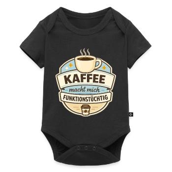 Kaffee macht mich funktionsstüchtig - Baby Premium Kurzarmbody - Schwarz - Vorne