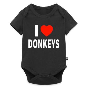 Esel - Baby Premium Kurzarmbody - Schwarz - Vorne