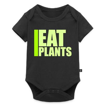 Sigle végétarien végan drôle de Eat Plants - Body à manches courtes Premium Bébé - noir - Devant