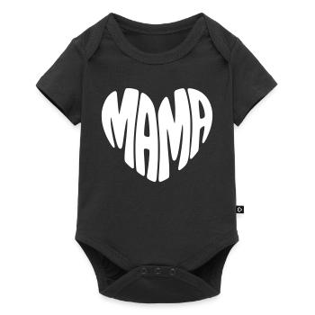 Mama Herz Muttertag - Baby Premium Kurzarmbody - Schwarz - Vorne