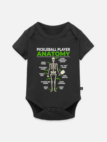 Pickleball Anatomie Illustration Davinci - Baby Premium Kurzarmbody - Schwarz