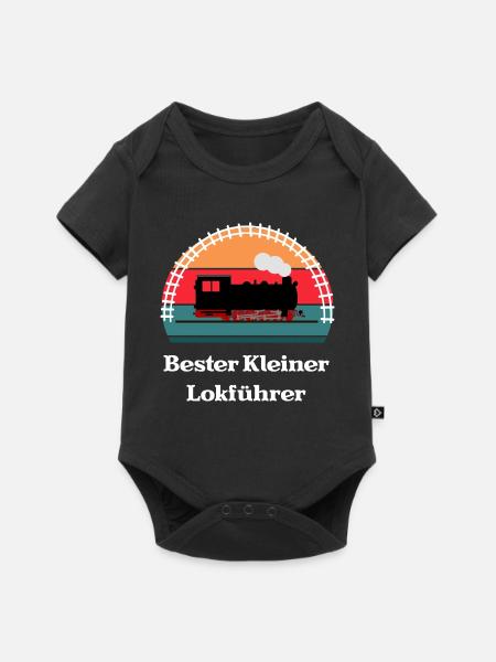 Bester Kleiner Lokführer - Baby Premium Kurzarmbody - Schwarz