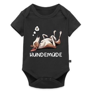 Hundemüde Podenco Podencos Podencoliebhaber  - Baby Premium Kurzarmbody - Schwarz - Vorne