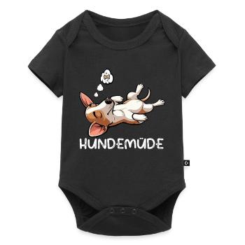 Hundemüde Podenco Podencos Podencoliebhaber  - Baby Premium Kurzarmbody - Schwarz - Vorne