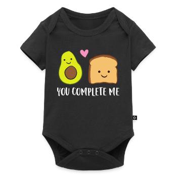 Tu m’as complété toast à l’avocat - Body à manches courtes Premium Bébé - noir - Devant