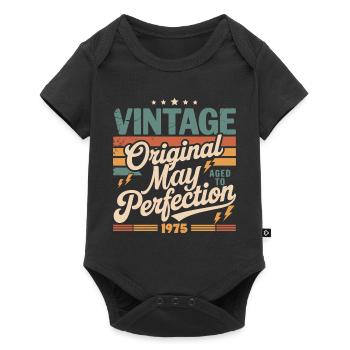 Vintage May 1975 – Perfection for 51 years - Baby Premium short-sleeve bodysuit - black - Front