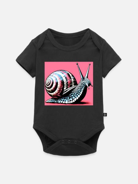 Schnecke - Baby Premium Kurzarmbody - Schwarz