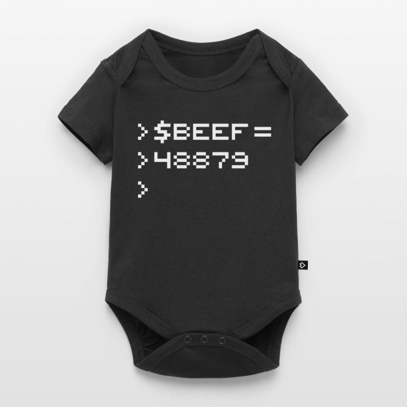 BEEF 8-Bit Code Nerd Pixel Terminal Retro Baby Premium short-sleeve bodysuit
