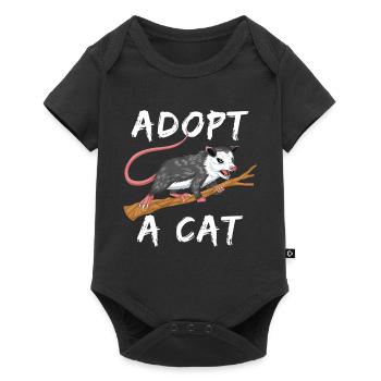 Funny Opossum T-Shirt - Misidentified Adopt a Cat  - Baby Premium short-sleeve bodysuit - black - Front