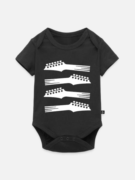 Gitarrenkopf-Silhouetten - Baby Premium Kurzarmbody - Schwarz