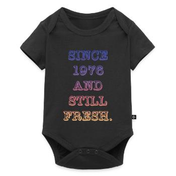Vintage 1976 - Baby Premium Kurzarmbody - Schwarz - Vorne