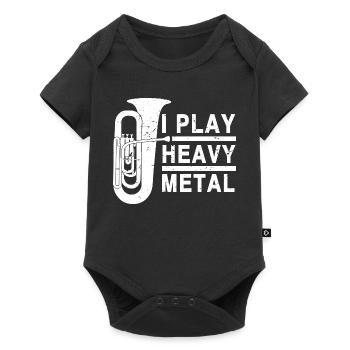 Tuba, heavy metal, musique de cuivres, drôle de disant Tuba - Body à manches courtes Premium Bébé - noir - Devant