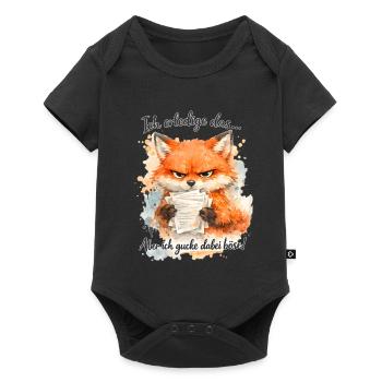 Lustiger Spruch Arbeit Büro Job Fuchs - Baby Premium Kurzarmbody - Schwarz - Vorne