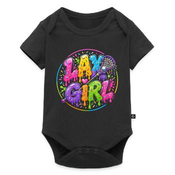 Lax Girl: Neon Style Lacrosse - Baby Premium short-sleeve bodysuit - black - Front