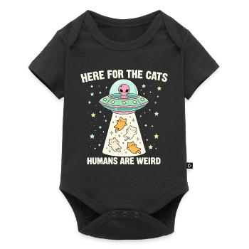 Here For The Cats – Humans Are Weird - Baby Premium short-sleeve bodysuit - black - Front