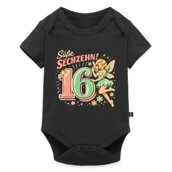 Retro Elfe 16 – Vintage Werbeprint in Pastell - Baby Premium Kurzarmbody - Schwarz - Vorne