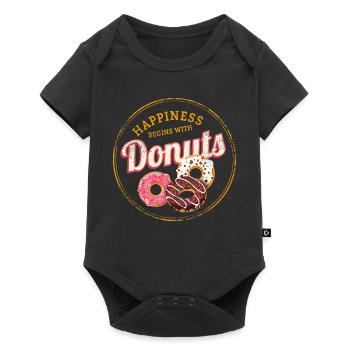 Donut Pastry Vintage Cake Doughnut Design - Baby Premium short-sleeve bodysuit - black - Front