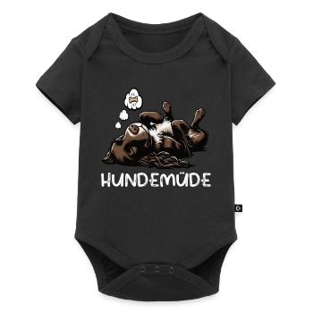 Hundemüde Münsterländer Münsterländerbesitzer  - Baby Premium Kurzarmbody - Schwarz - Vorne