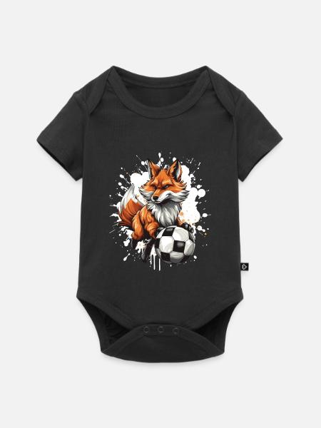 Fuchs Fussball Team - Baby Premium Kurzarmbody - Schwarz