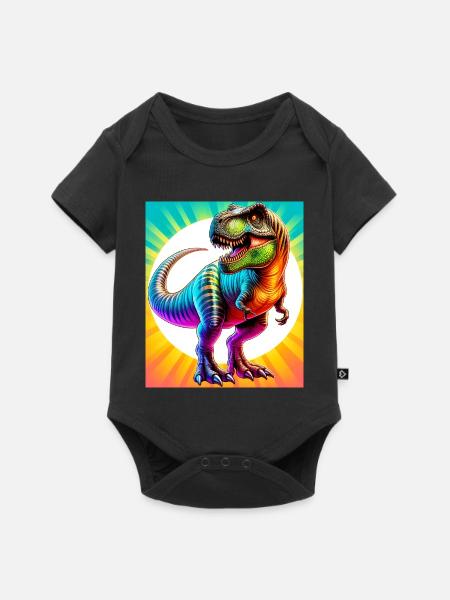 Dinosaurier - Baby Premium Kurzarmbody - Schwarz
