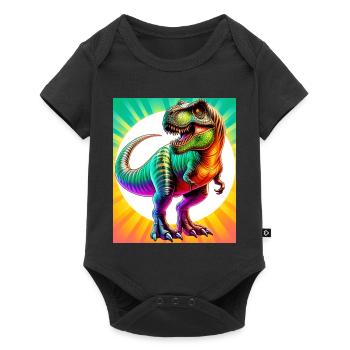 Dinosaurier - Baby Premium Kurzarmbody - Schwarz - Vorne