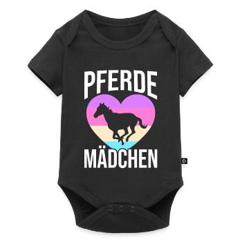 Reiten Pferdeliebhaber Reiterhof Pferde - Baby Premium Kurzarmbody - Schwarz - Vorne
