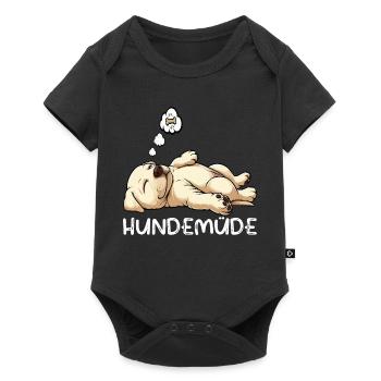 Hundemüde Labrador Labradorbesitzer Labradorhalter - Baby Premium Kurzarmbody - Schwarz - Vorne