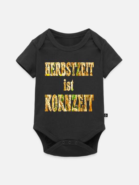 Herbst Schrift - Baby Premium Kurzarmbody - Schwarz