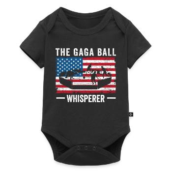 Gaga Ball Whisperer USA Flag - Baby Premium short-sleeve bodysuit - black - Front