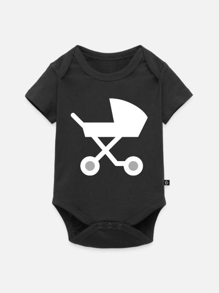 Kinderwagen - Baby Premium Kurzarmbody - Schwarz